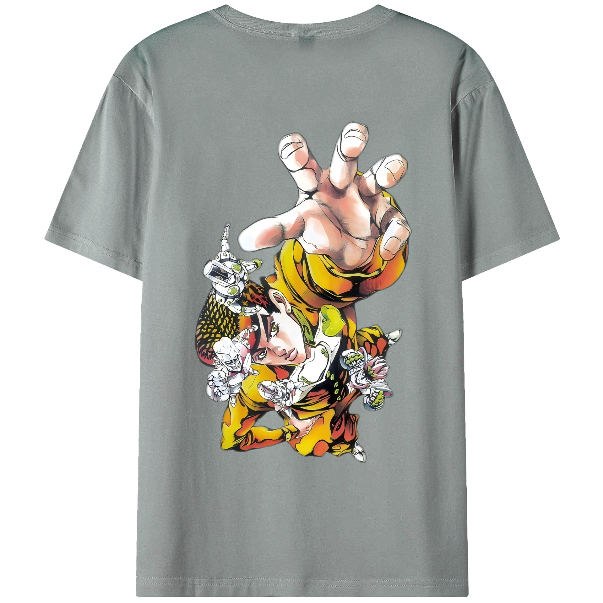 （画像用） ジョジョの奇妙な冒険 ひがしかた じょうすけ JoJo's Bizarre Adventure Higashikata Josuke 綿100％ メンズ半袖Tシャツ（バックプリント） 通気性